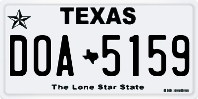 TX license plate DOA5159