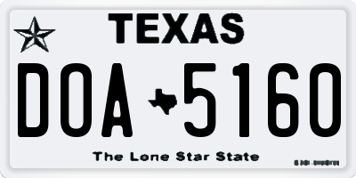TX license plate DOA5160