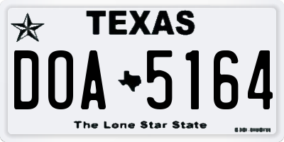 TX license plate DOA5164