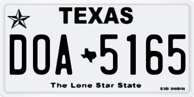 TX license plate DOA5165
