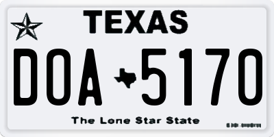 TX license plate DOA5170