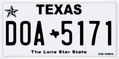 TX license plate DOA5171