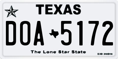 TX license plate DOA5172