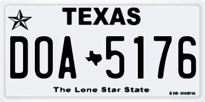 TX license plate DOA5176
