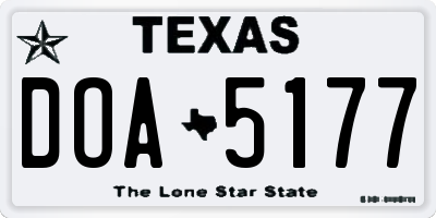 TX license plate DOA5177