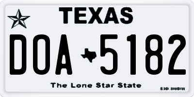 TX license plate DOA5182