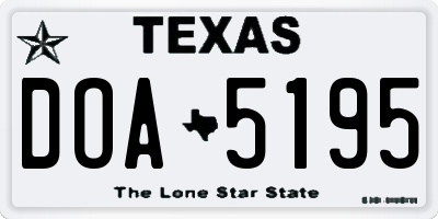 TX license plate DOA5195
