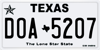 TX license plate DOA5207