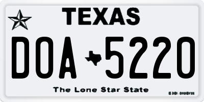 TX license plate DOA5220