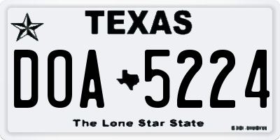 TX license plate DOA5224