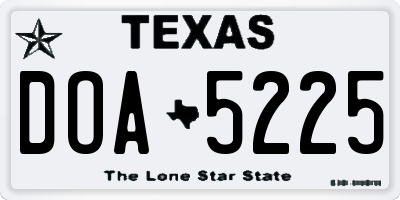 TX license plate DOA5225