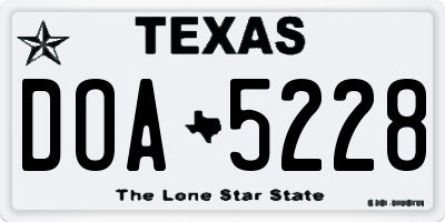 TX license plate DOA5228