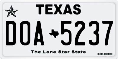 TX license plate DOA5237
