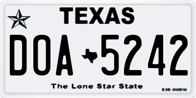 TX license plate DOA5242