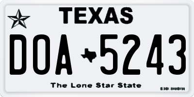 TX license plate DOA5243