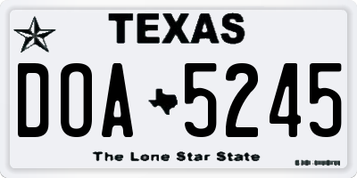 TX license plate DOA5245