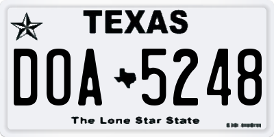 TX license plate DOA5248