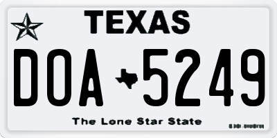 TX license plate DOA5249