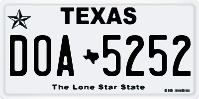 TX license plate DOA5252