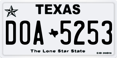 TX license plate DOA5253