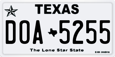TX license plate DOA5255