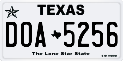 TX license plate DOA5256