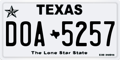 TX license plate DOA5257