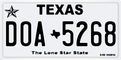 TX license plate DOA5268