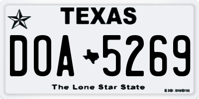 TX license plate DOA5269