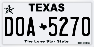 TX license plate DOA5270