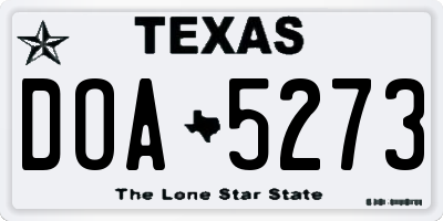 TX license plate DOA5273