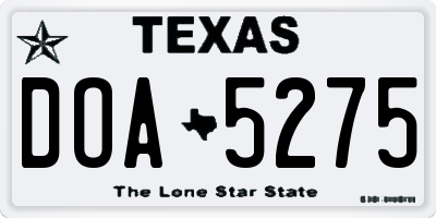 TX license plate DOA5275