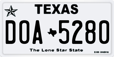 TX license plate DOA5280