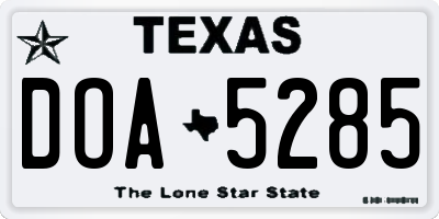 TX license plate DOA5285