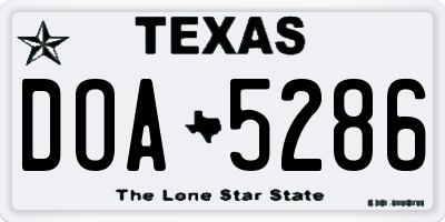 TX license plate DOA5286