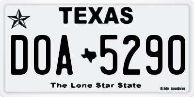TX license plate DOA5290