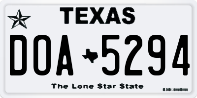 TX license plate DOA5294
