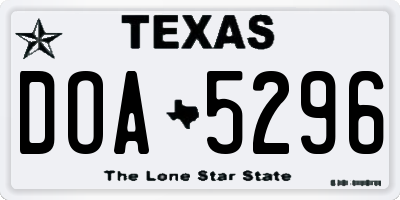 TX license plate DOA5296