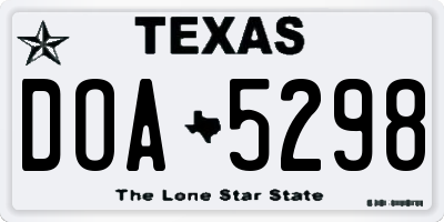 TX license plate DOA5298