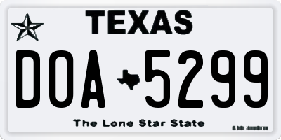 TX license plate DOA5299