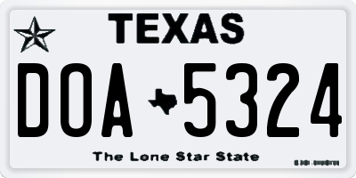 TX license plate DOA5324