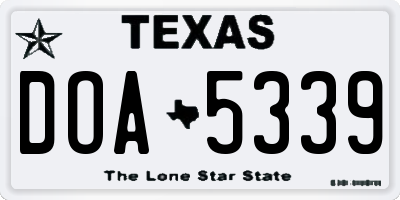 TX license plate DOA5339