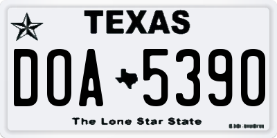 TX license plate DOA5390