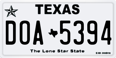 TX license plate DOA5394