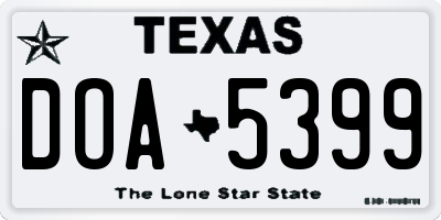 TX license plate DOA5399
