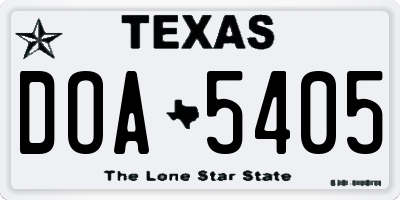 TX license plate DOA5405
