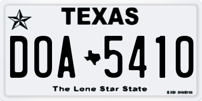 TX license plate DOA5410
