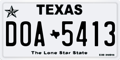 TX license plate DOA5413