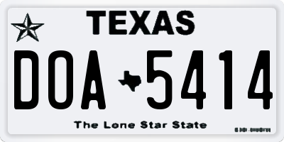 TX license plate DOA5414
