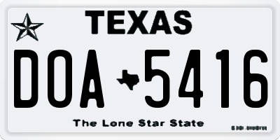 TX license plate DOA5416